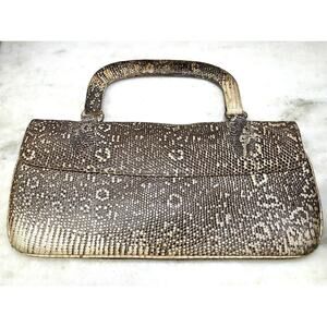 LARGE Ombré Salvatore Lizard Vintage Bag 1950 1960 Mirror Coin Purse Top Handle